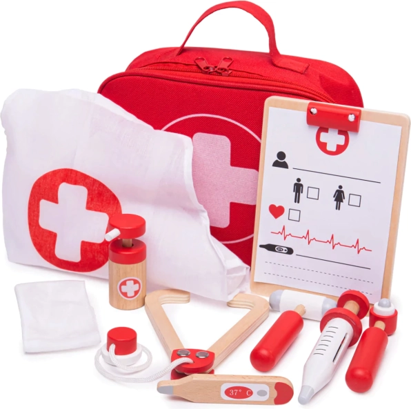 Doktorski kovčežić BIGJIGS TOYS – drveni liječnički set za djecu
