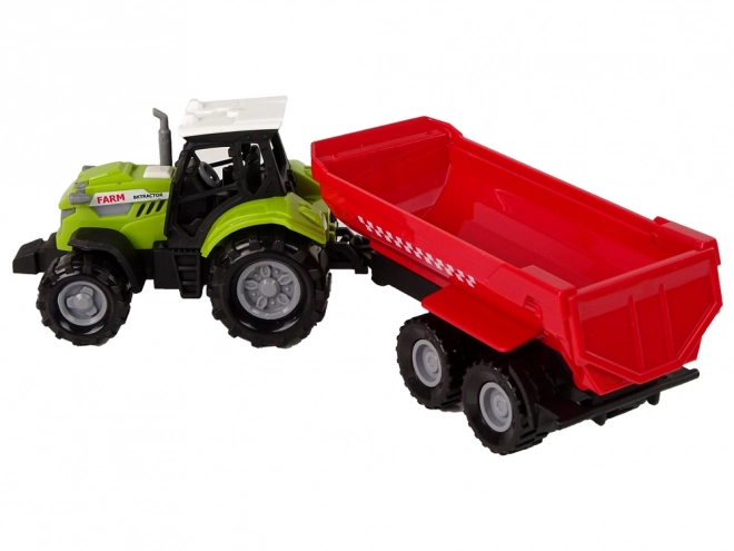 Zeleni traktor s crvenom prikolicom Zvuk