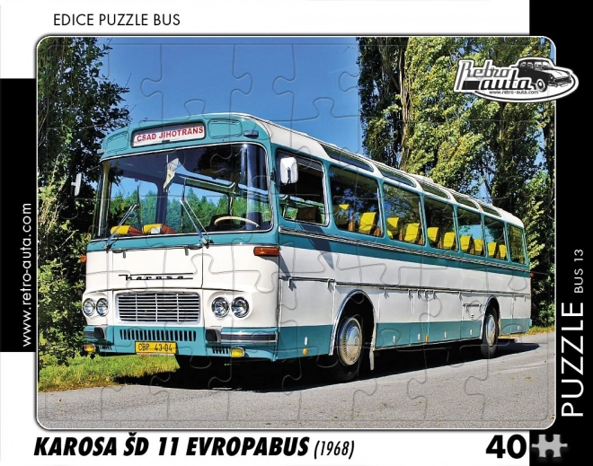 Retro auti puzzle bus Karosa ŠD 11 Evropabus 1968