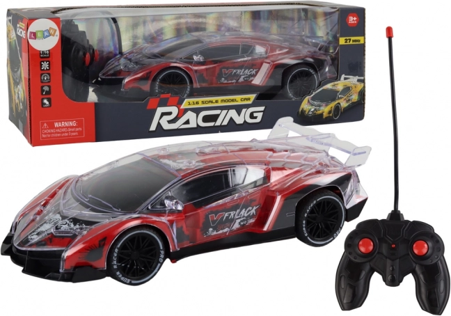 Sportski automobil na daljinsko upravljanje RC u mjerilu 1:16 s crvenim svjetlima