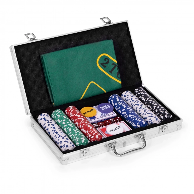 Set za Blackjack Poker 300 žetona 2 špila karata Igraća podloga Zaključavajuća torbica za nošenje