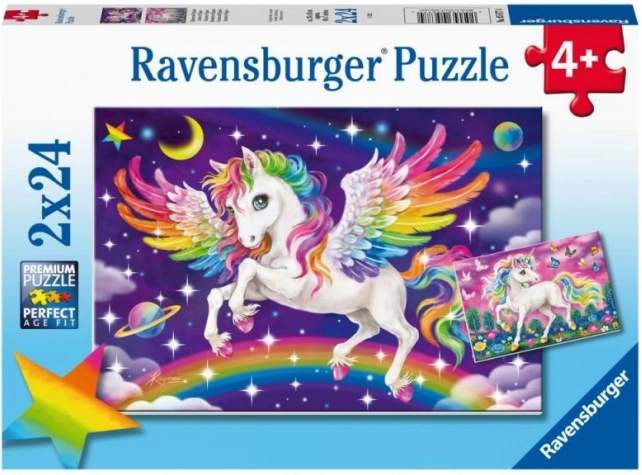 Puzzle Ravensburger – jednorog i pegas 2×24 dijelova