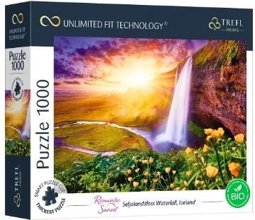Puzzle TREFL UFT Romantic Sunset: Seljalandsfoss, Island – 1000 dijelova