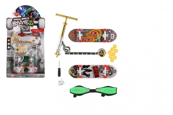 Set skateboard na vijak, finger skuter, waveboard plast s dodacima mix vrsta na kartici 16x30cm