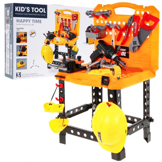 DIY set 3 u 1 za djecu 3+ Radionica 100 kom, Kofer + stol + oprema za gradnju