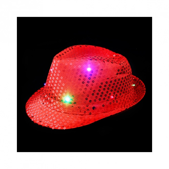 Disko šešir crveni s LED svjetlom za odrasle