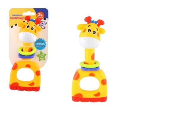 Zvečka/žvakalica/piskalica žirafa plast 7x16cm na kartici 3m+