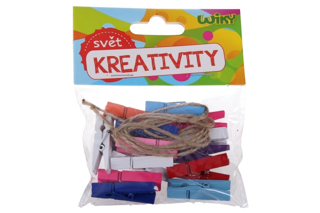 Šareni dekorativni štipaljke s kanapom