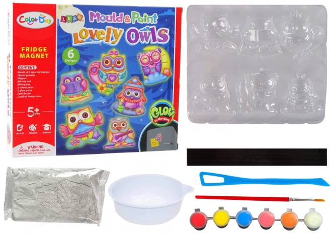 Set za slikanje DIY Svjetleće sove Gipsani magneti