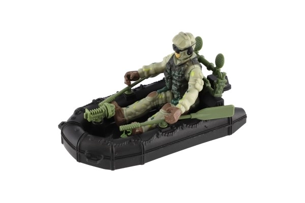 Vojni set plast čamac, vojnik, pas s dodacima u kutiji 23x14x4cm