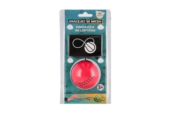 Povratna gumena lopta 6cm 4 vrste u blisteru