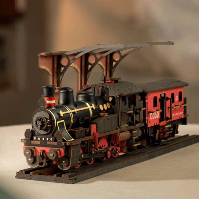 RoboTime 3D drvena slagalica Vintage parna lokomotiva