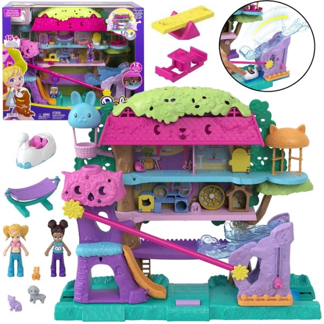 Polly Pocket Set figurica Životinjske avanture Kućica na drvetu