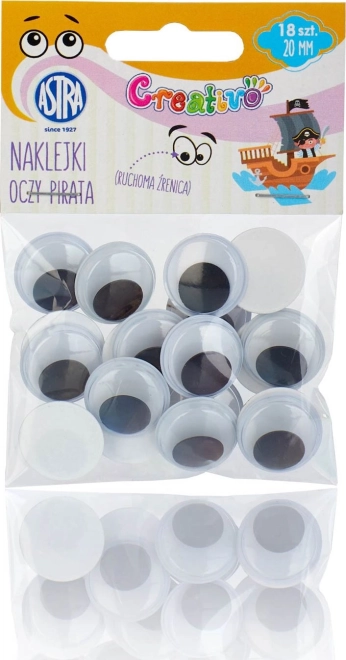 Astra Creativo samoljepljive oči 20 mm Pirat