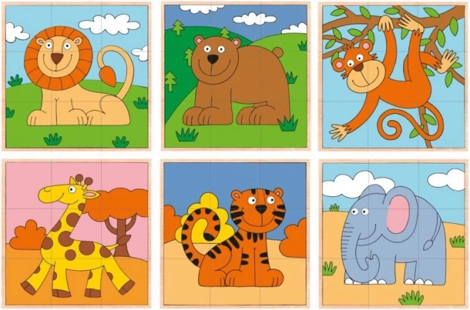 Kockaste puzzle egzotične životinje