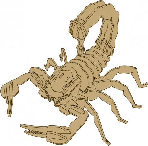 Realističan drveni model škorpiona