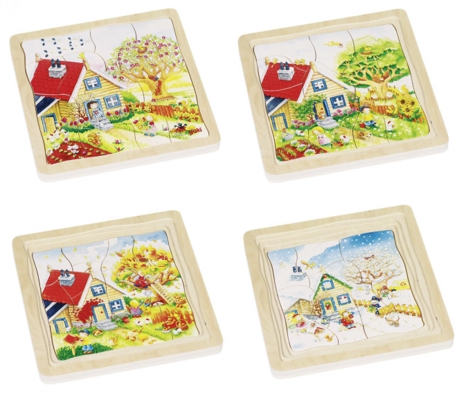Razvojne drvene puzzle Godišnja doba