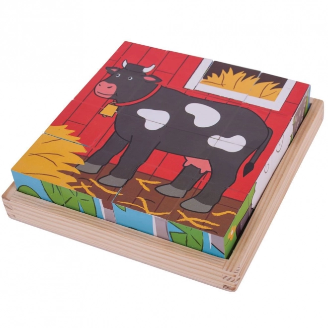 Bigjigs Toys Slikovne kocke farma