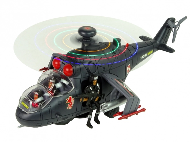 Helikopter s ogromnim krilima i svjetlosnim efektima
