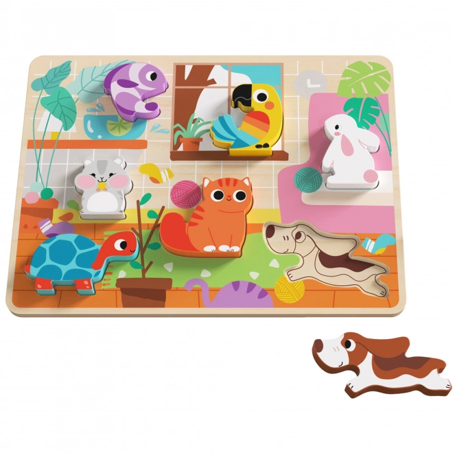 Tooky Toy drvene Montessori slagalice životinje za kuću