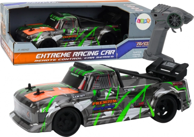 RC auto 1:16 sa silikonskim kotačima za drift, sivo‑zeleno
