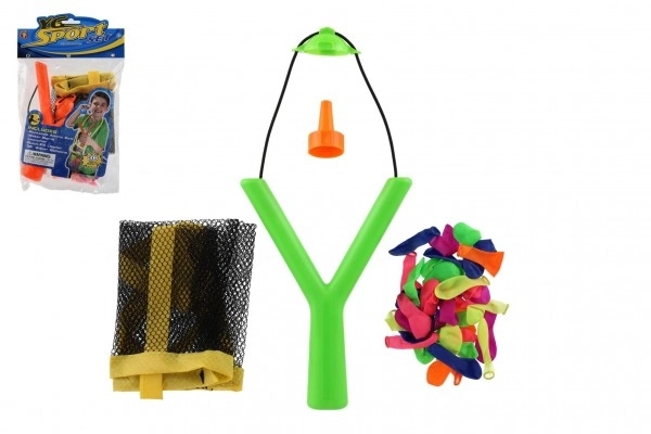 Praćka s vodenim bombama/balonima 36 kom plastika 14x19cm 2 boje u vrećici