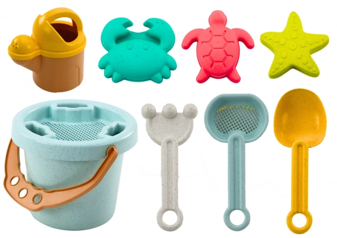 Set za pijesak Kanta Lopatica Grablje Sito Oblici Pastel