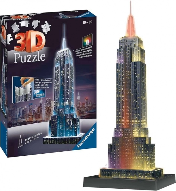 RAVENSBURGER Svjetleća 3D slagalica Noćna edicija Empire State Building 216 dijelova