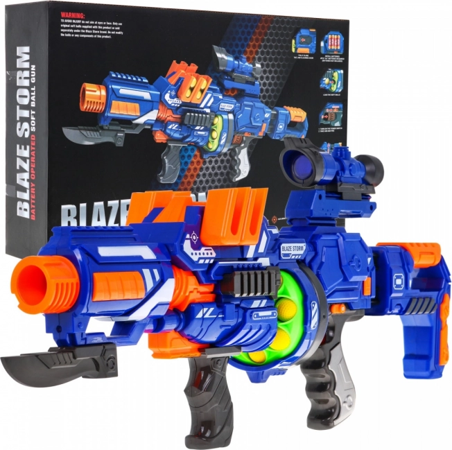 Blaze Storm pjenasti blaster za tinejdžere 14+ s bubanjskim spremnikom i ciljnikom