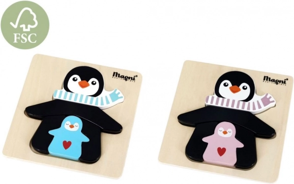 Drvene puzzle pingvin s mladuncima