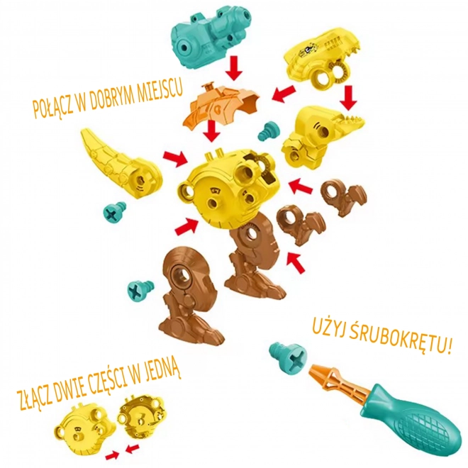 Woopie set dinosauri za zavrtanje 3 kom građevinski set s koferom i bušilica sa šrafcigerom
