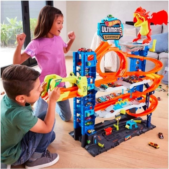 Mega garaža s napadom zmaja Hot Wheels City