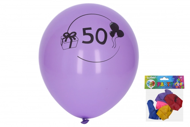 Balon na napuhavanje s brojem 50 30 cm - 5 komada