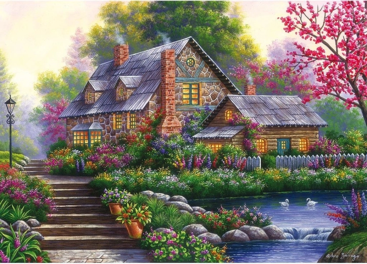 Ravensburger puzzle Romantična kućica 1000 dijelova