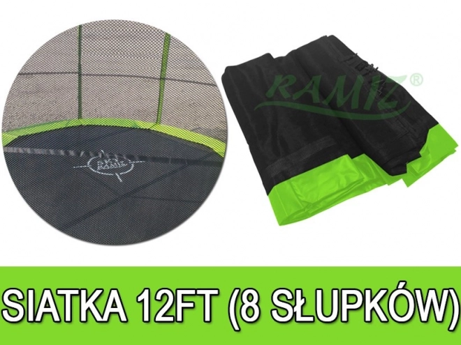 SkyRamiz Zelena sigurnosna mreža za vrtni trampolin 366 cm/12FT 8 stupnih tunela