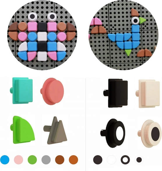 Masterkidz set kvačica u obliku geometrijskih likova 64 kom za STEM ploče