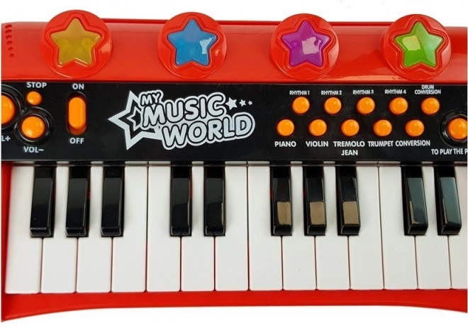 Pianinko tipkovnica 24 tipki USB mikrofon crvena
