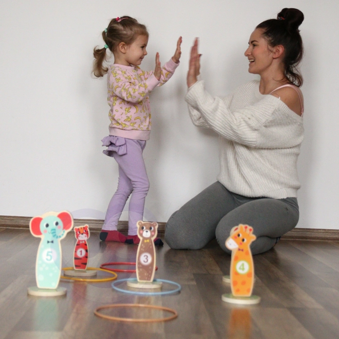 Drvena igra spretnosti Tooky Toy - gađanje mete životinjama