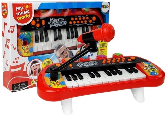 Pianinko tipkovnica 24 tipki USB mikrofon crvena