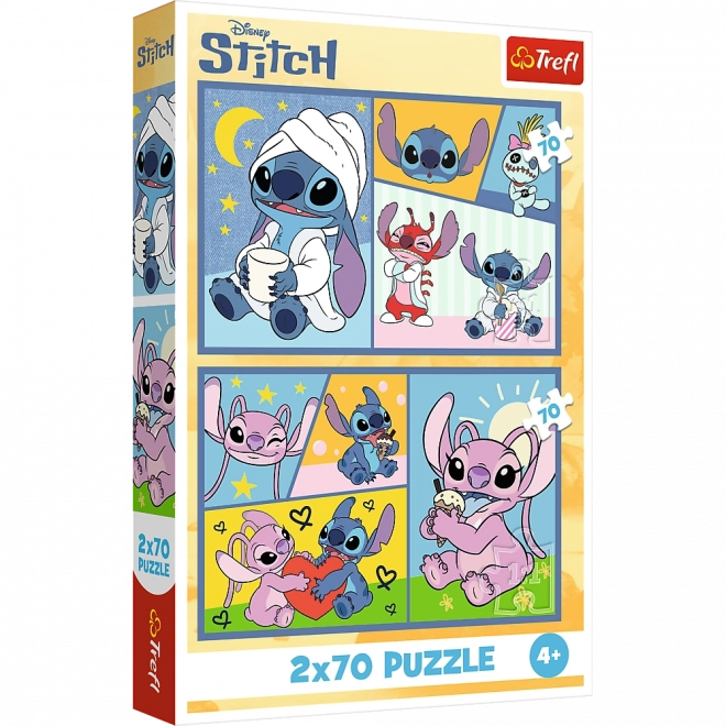 Puzzle 2x70 - Disney Lilo i Stitch - Bez dosade sa Stitchem
