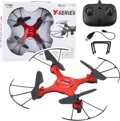 Dron s LED efektima crveni
