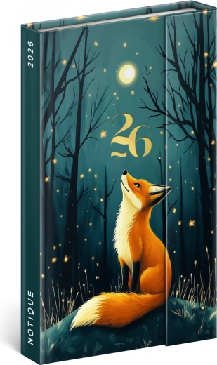 Notique Tjedni Magnetni Dnevnik Lisica 2026, 13 x 21 cm