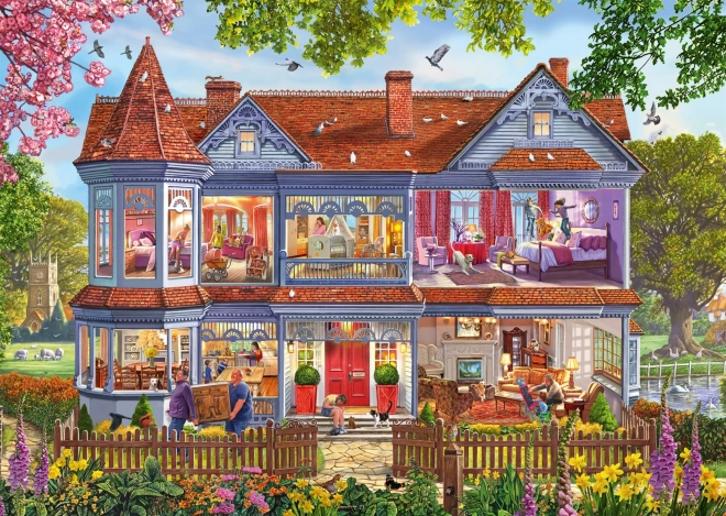 Puzzle Kuća u proljeće 1000 komada