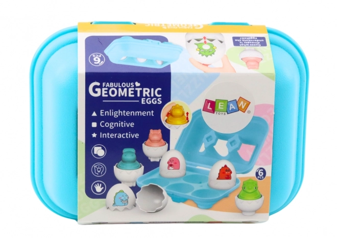 Set od šest šarenih geometrijskih dinosaurih jaja