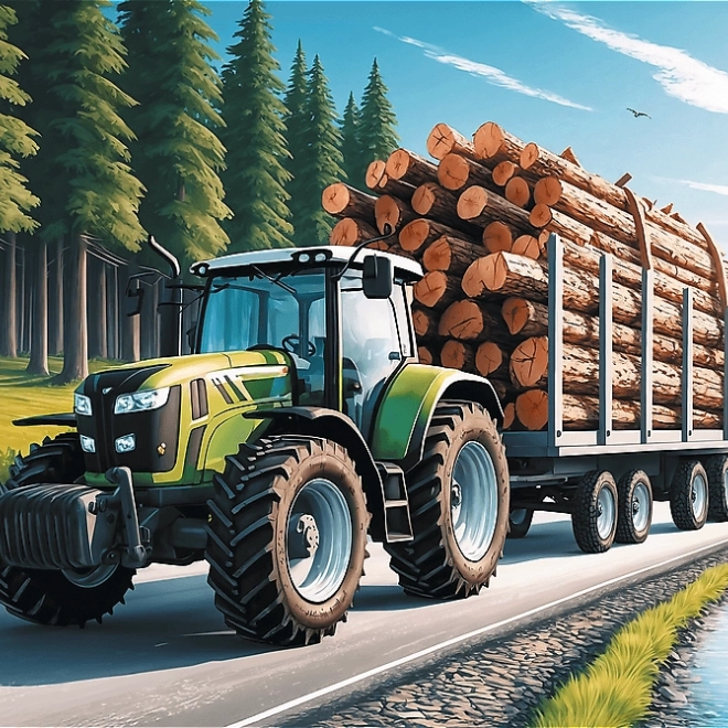 Puzzle Šumski traktor 100 dijelova