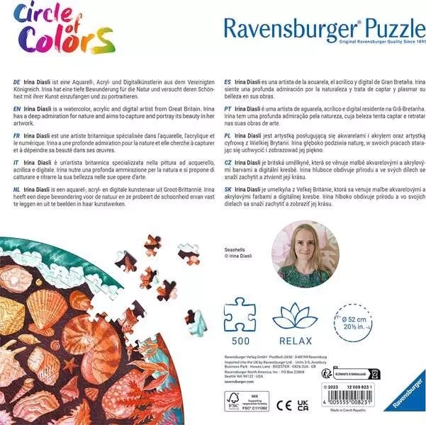 Puzzle paleta boja školjki 500 dijelova