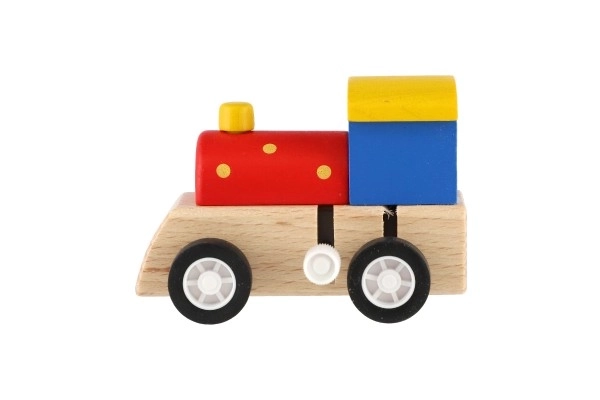 Drvena lokomotiva s ključem 7cm asst 3 boje