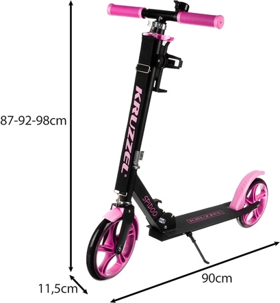 Sklopivi gradski romobil za djecu s velikim kotačima (200 mm) – ružičasta