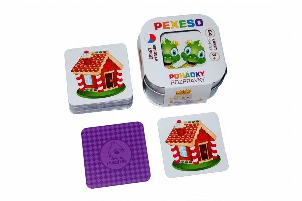 Pexeso Bajke 64 kartica društvena igra u limenoj kutiji 6,5x6,5x4cm
