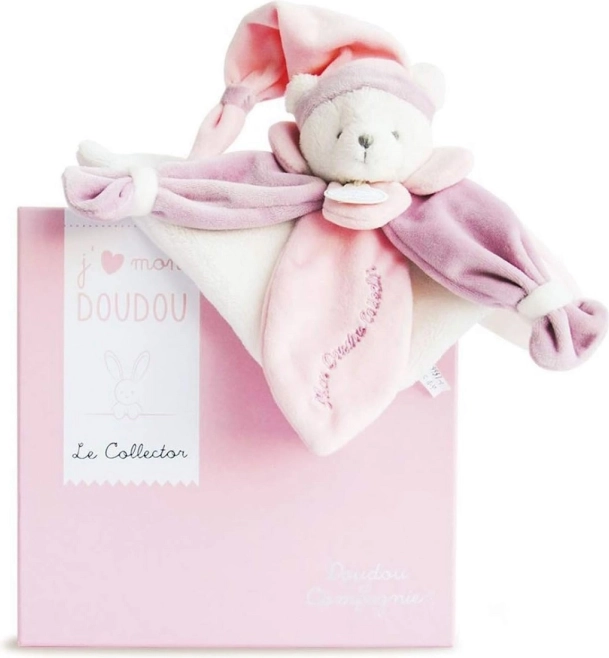 Doudou poklon set – ružičasti plišani mazilac medo 24 cm